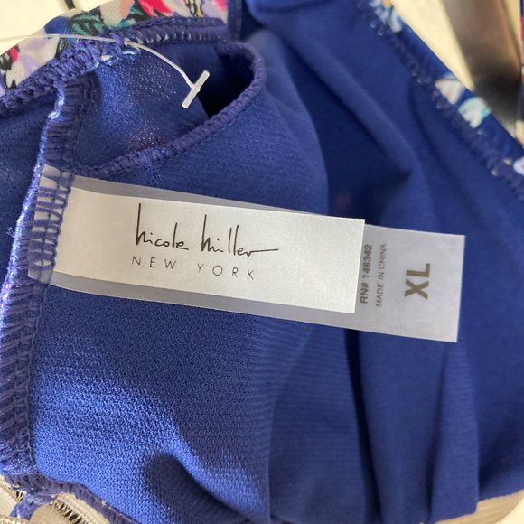 NWT Nicole Miller Floral Printed Halter Bikini Top - Picture 5 of 5